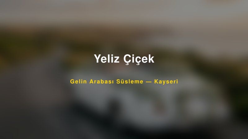 Yeliz Çiçek Gelin Arabası Süsleme Fiyatları — 1
