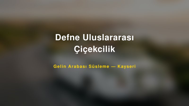 Defne Uluslararası Çiçekcilik ile Trend Gelin Arabası Yazıları ve Konseptleri — 1